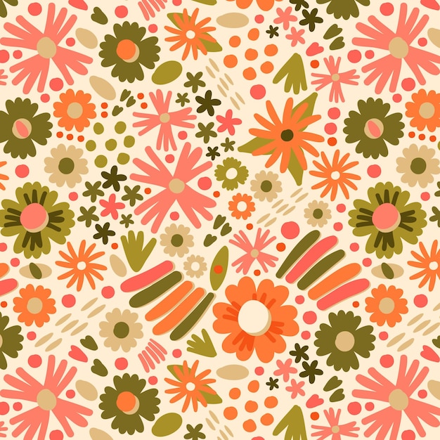 Vetor grátis padrão floral abstrato de design plano orgânico