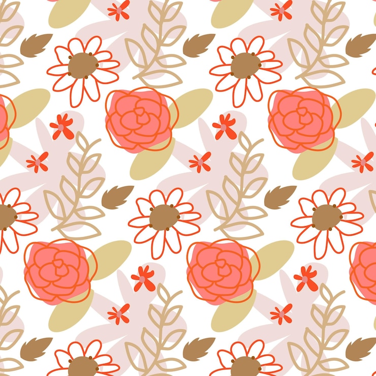 Vetor grátis padrão floral abstrato plano orgânico