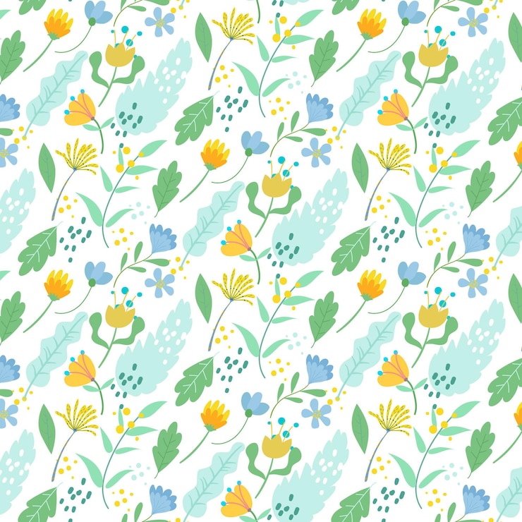 Vetor grátis padrão floral abstrato plano orgânico