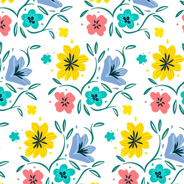 Vetor grátis padrão floral abstrato plano orgânico
