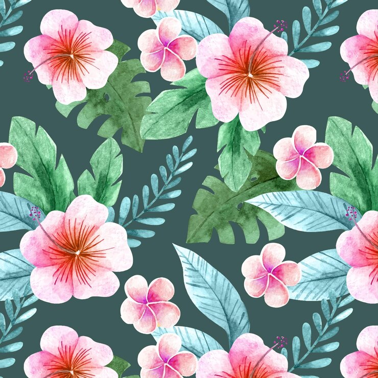 Vetor grátis padrão floral exótico pintado à mão