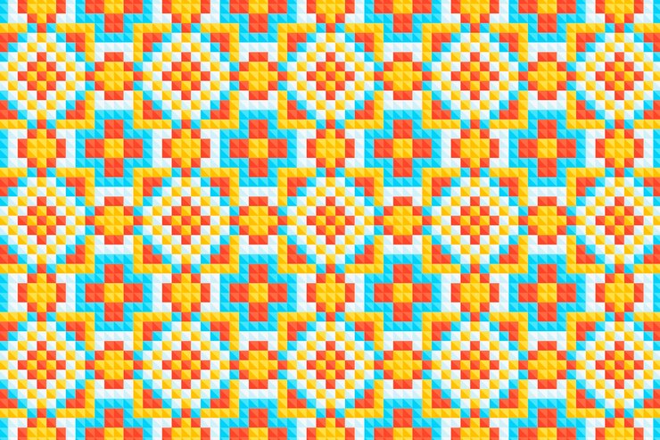 Vetor grátis padrão geométrico colorido de design plano