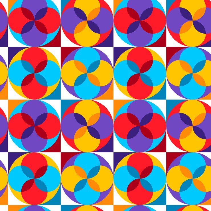 Vetor grátis padrão geométrico colorido de design plano