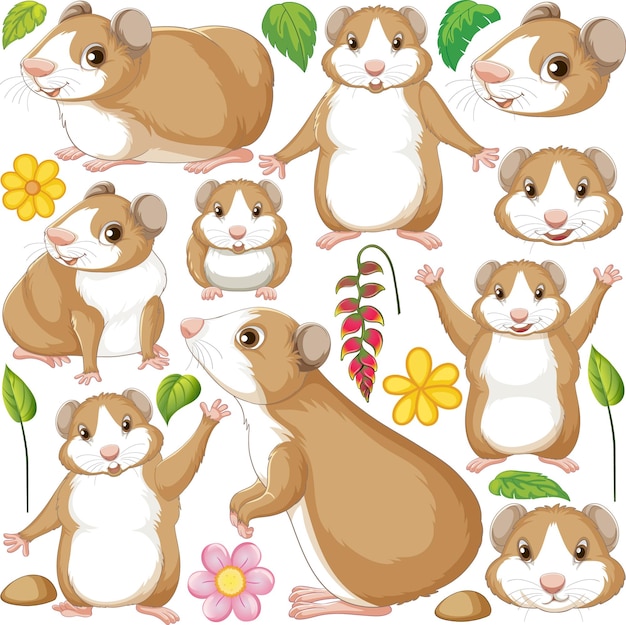 Padrão perfeito com hamsters fofos