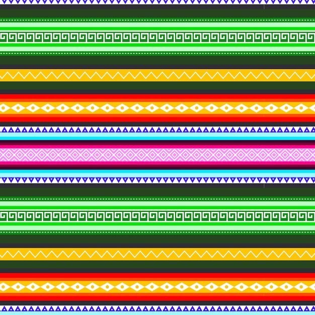 Vetor grátis padrão peruano colorido liso