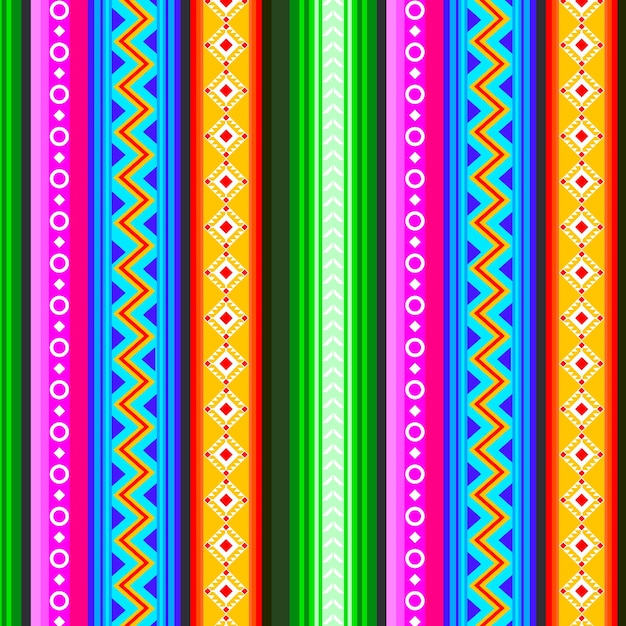 Vetor grátis padrão peruano colorido liso
