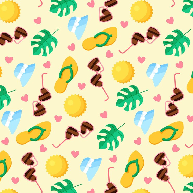 Vetor grátis padrão plano de verão
