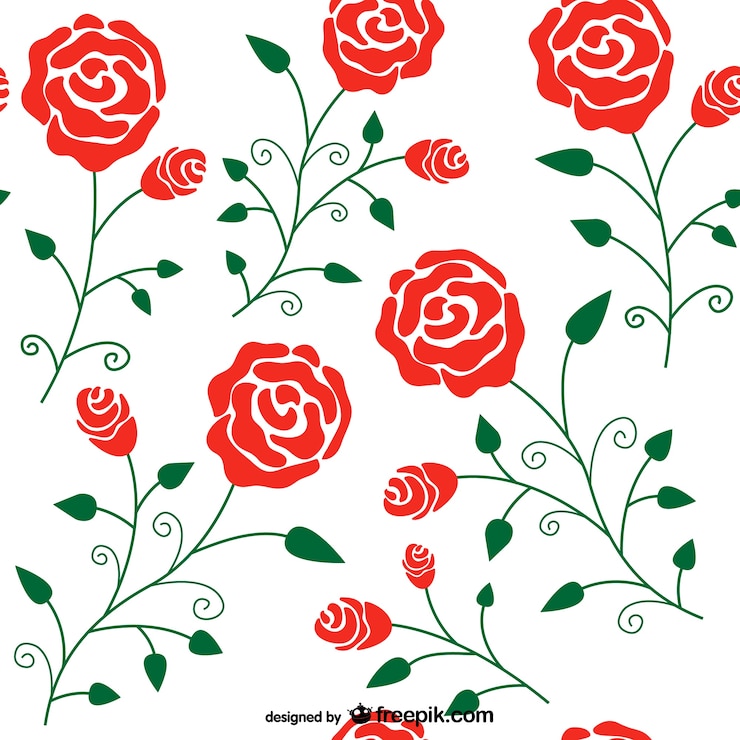 Vetor grátis padrão rosas