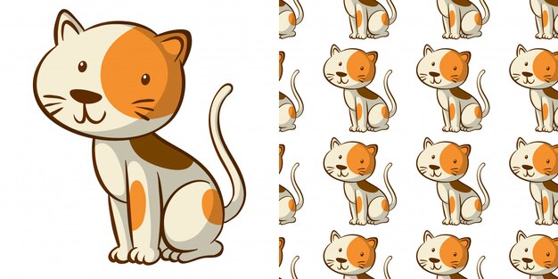 padrão sem emenda com gato fofo
