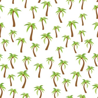 Padrão sem emenda com palmeiras ilustração vetorial de fundo colorido de verão