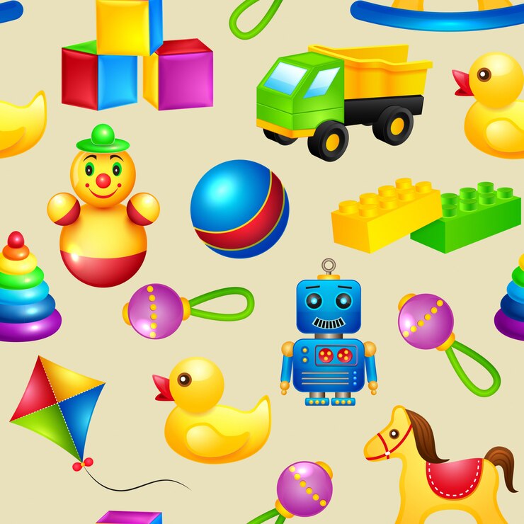 Vetor grátis padrão sem emenda de brinquedos