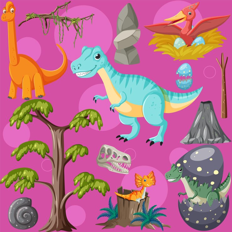 Vetor grátis padrão sem emenda de dinossauro fofo