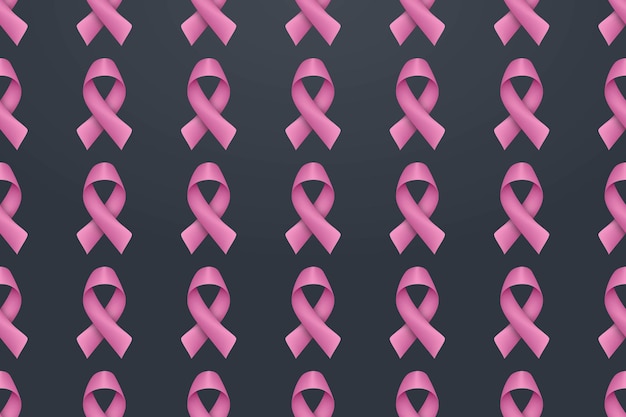Padrão sem emenda de fita rosa realista de conscientização do câncer de mama