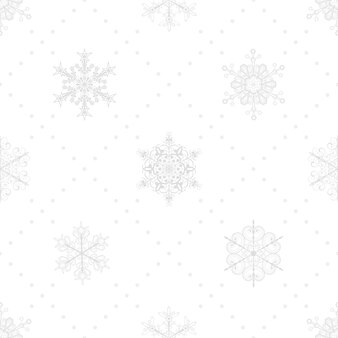 Padrão sem emenda de natal de flocos de neve e pontos, cinza e branco