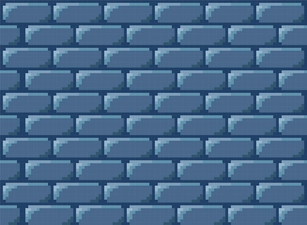 Padrão sem emenda de parede de tijolos de pixel arte vetorial design de 8 bits para aplicativos móveis de logotipo de adesivos