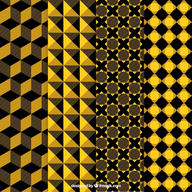 Vetor grátis padrões abstratos amarelo e preto