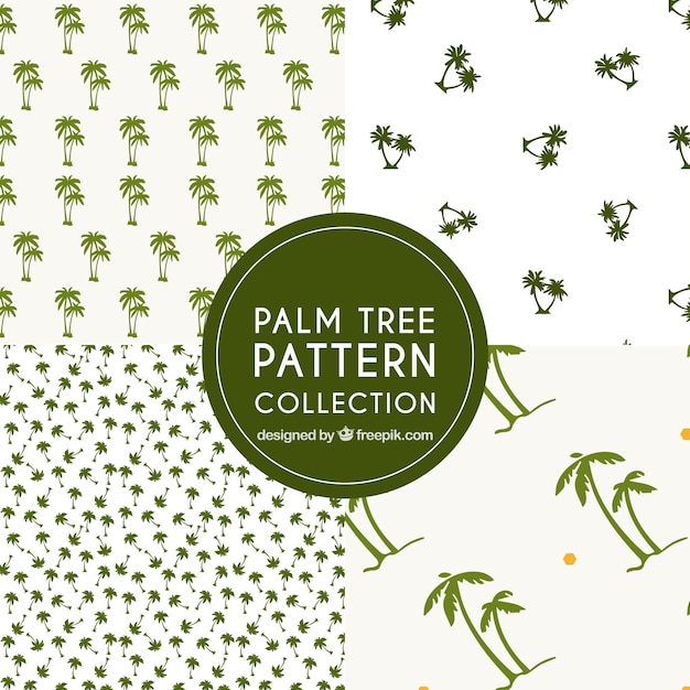 Vetor grátis padrões da coleção verde das palmeiras