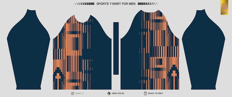 Vetor grátis padrões de roupas de treino e treino prontos para imprimir camiseta desportiva