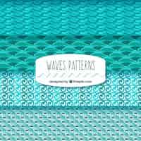 Vetor grátis padrões de turquesa com formas onduladas