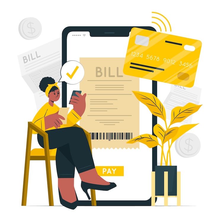 Vetor grátis pagando a ilustração do conceito de contas