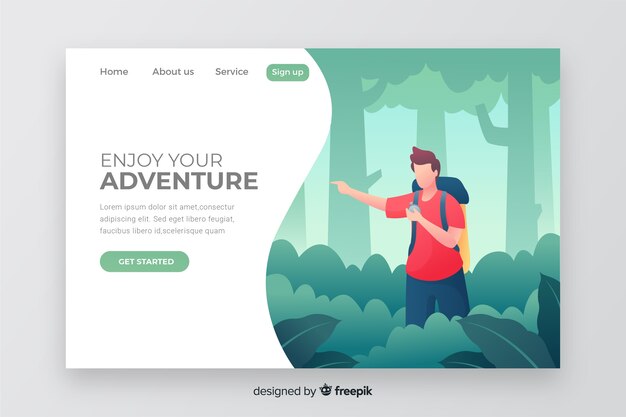 Página de destino da aventura