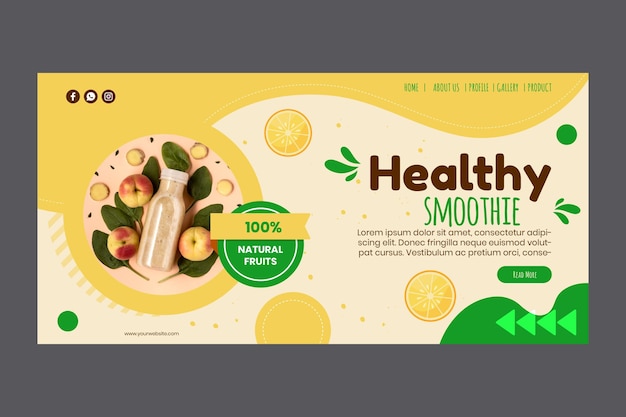 Página de destino da barra de smoothies