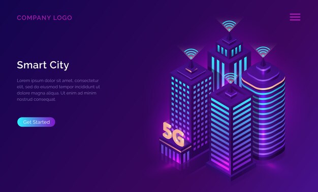 Página de destino da cidade inteligente