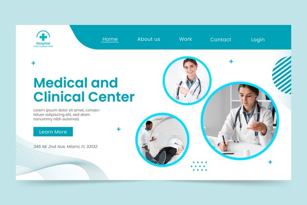 Página de destino da clínica médica de design plano