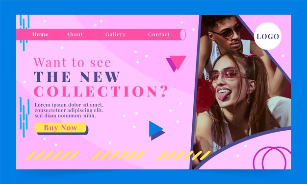 Página de destino da coleção de moda de design plano