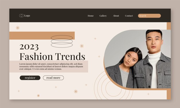 Página de destino da coleção de moda de design plano