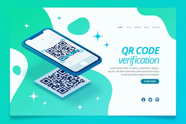 Página de destino da verificação de código QR