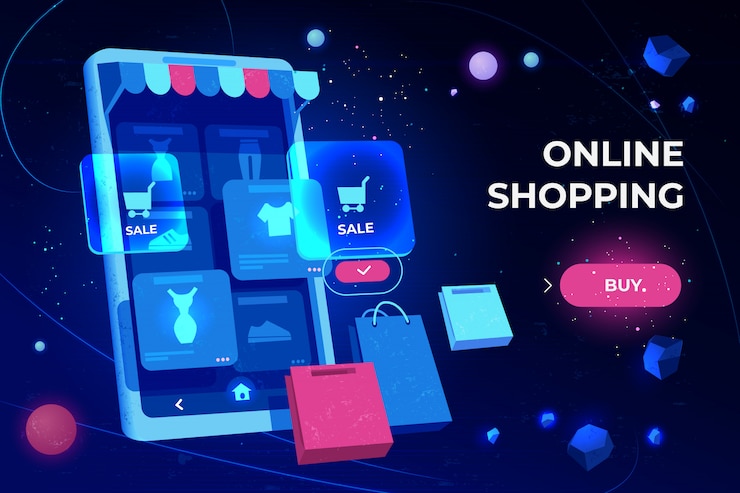 Vetor grátis página de destino de compras online
