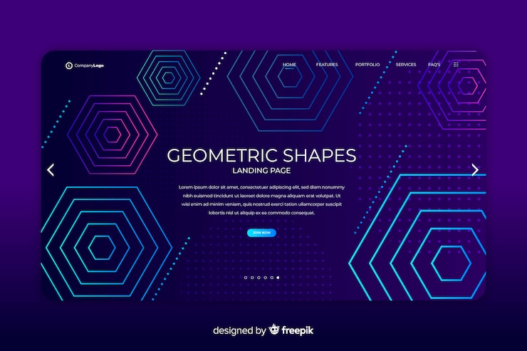 Vetor grátis página de destino de formas geométricas