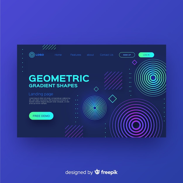 Página de destino de formas geométricas