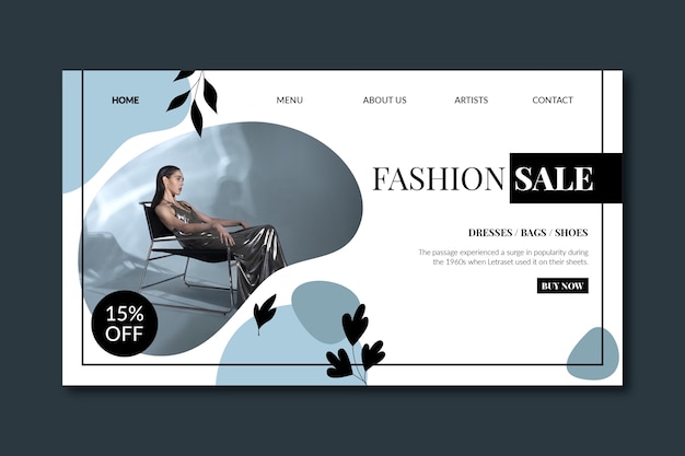 Vetor grátis página de destino de venda de moda de design plano