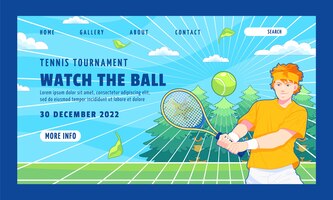 Página de destino do jogo de tênis desenhado à mão