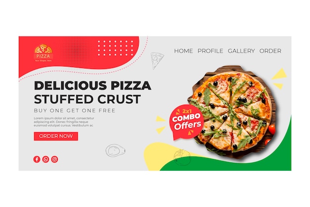 Página de destino do modelo de pizzaria