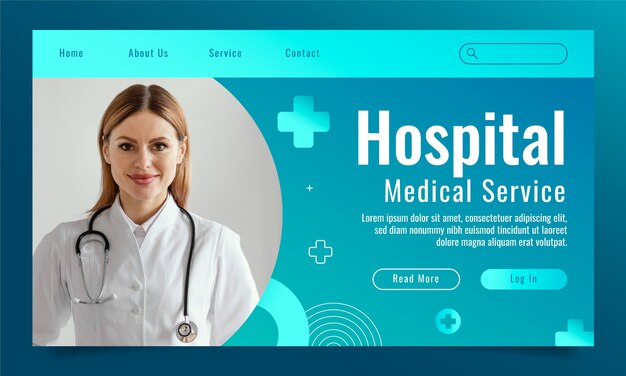 Página de destino do serviço de saúde hospitalar