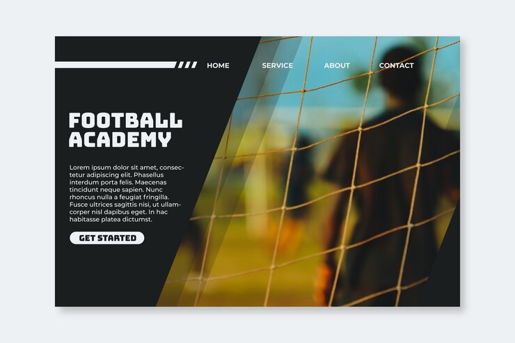 Vetor grátis página de destino esportivo com foto