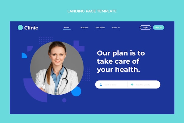 Vetor grátis página de destino médica de design plano