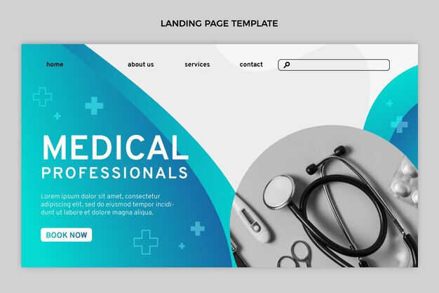 Página de destino médica do gradiente