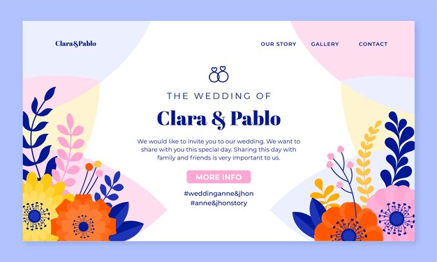 Página de destino mínima da celebração de casamento