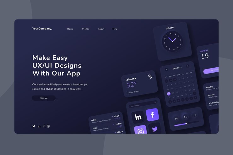 Vetor grátis página de destino ui ux do gradiente