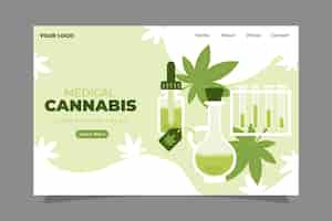 Vetor grátis página inicial da cannabis medicinal