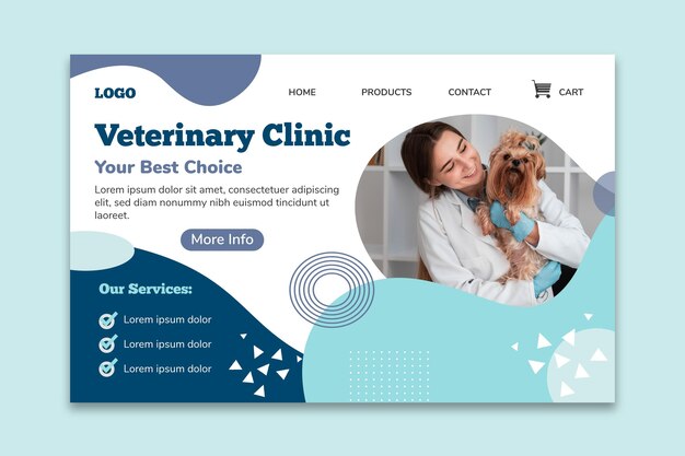 Página inicial da clínica veterinária