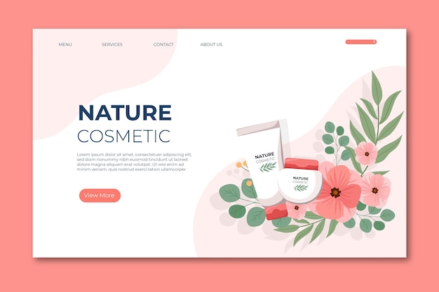 Página inicial de cosméticos da natureza