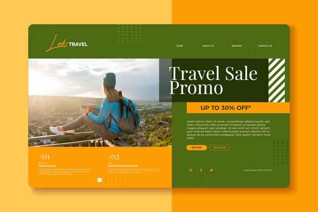 Página inicial de venda de viagens com foto