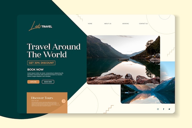 Página inicial de venda de viagens com foto