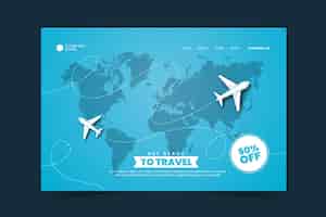 Vetor grátis página inicial de venda de viagens