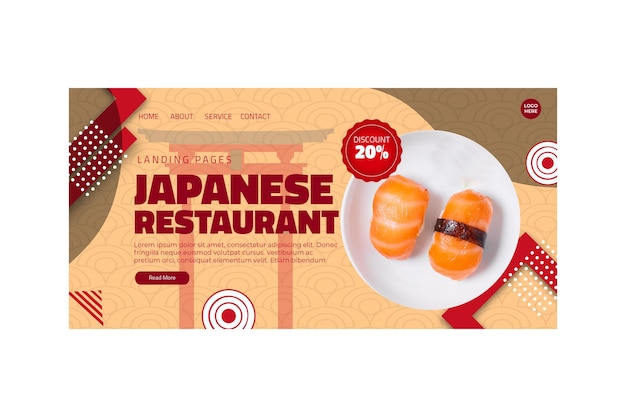 Página inicial do restaurante japonês